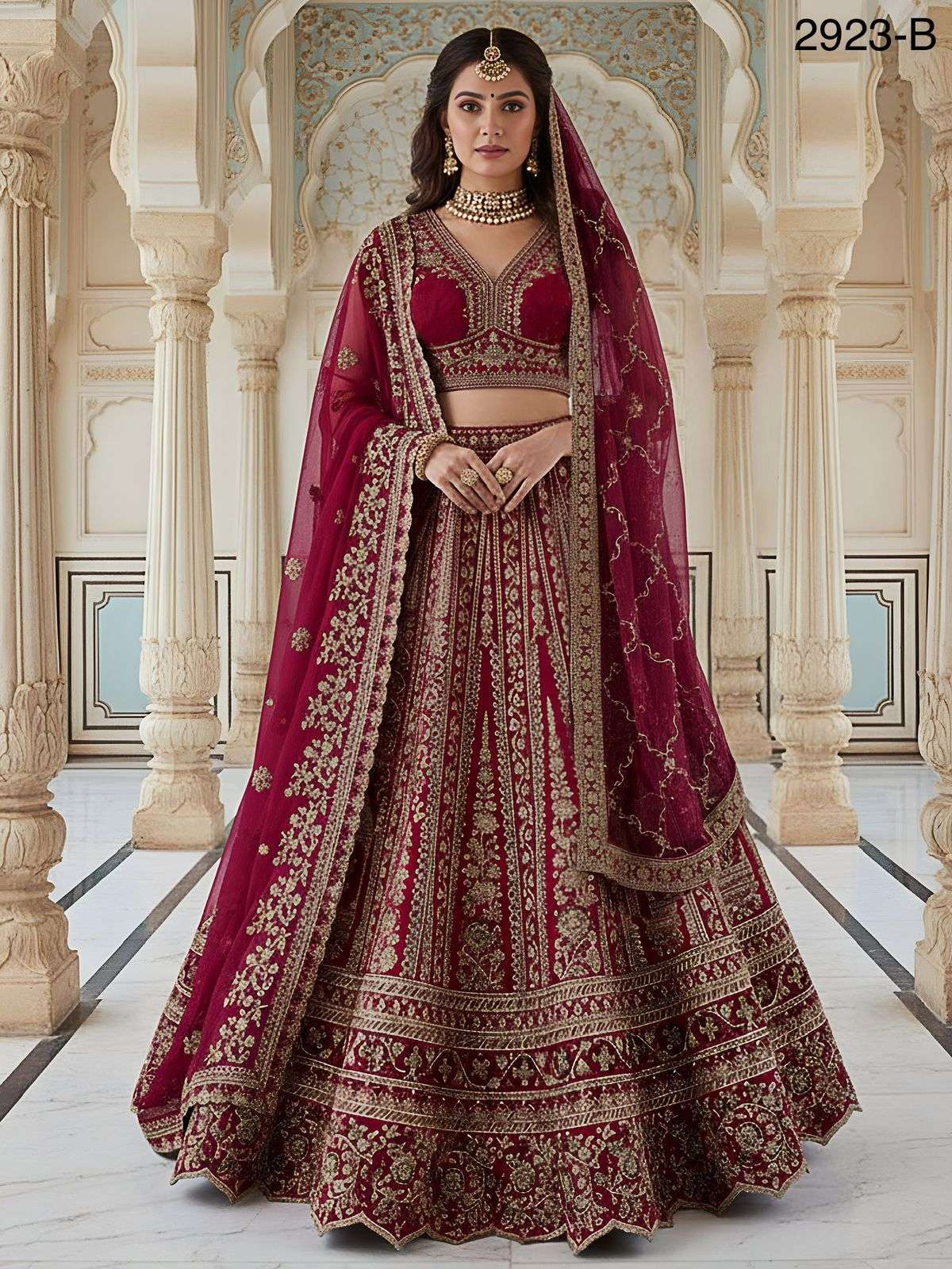 Royal Red Bridal Lengha - Indian Dress House 786