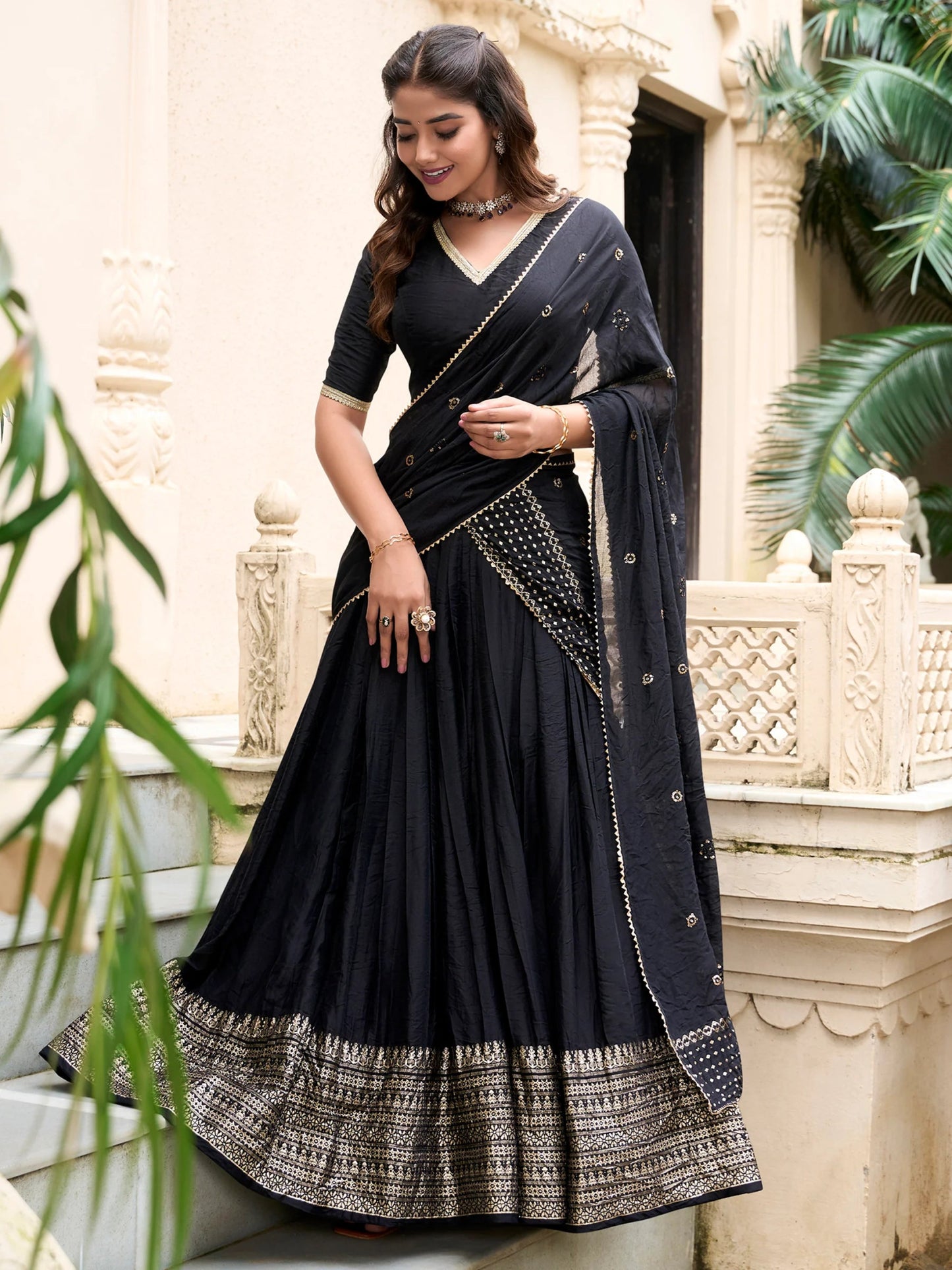 Simple Black ZLC - Indian Dress House 786