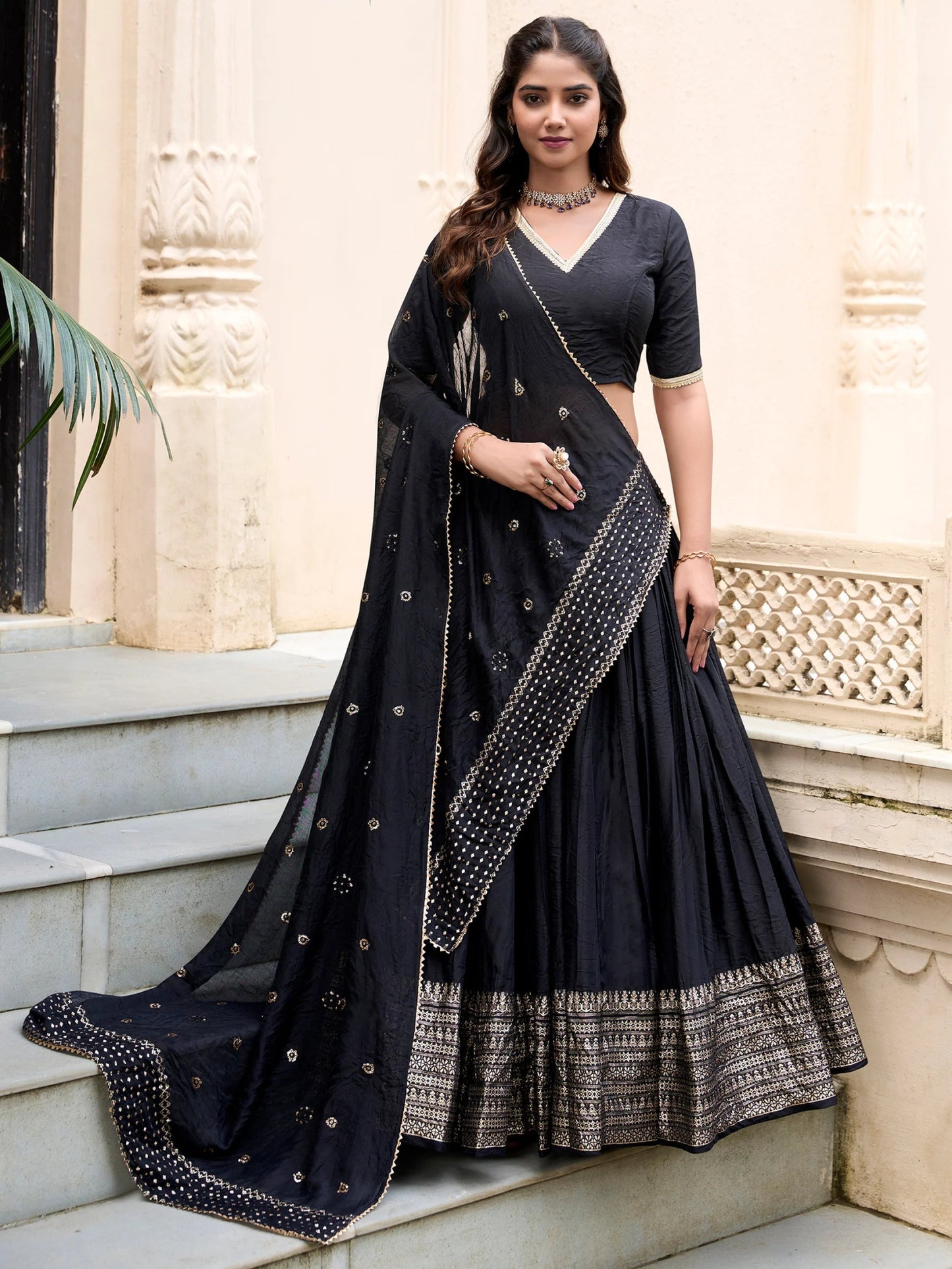 Simple Black ZLC - Indian Dress House 786