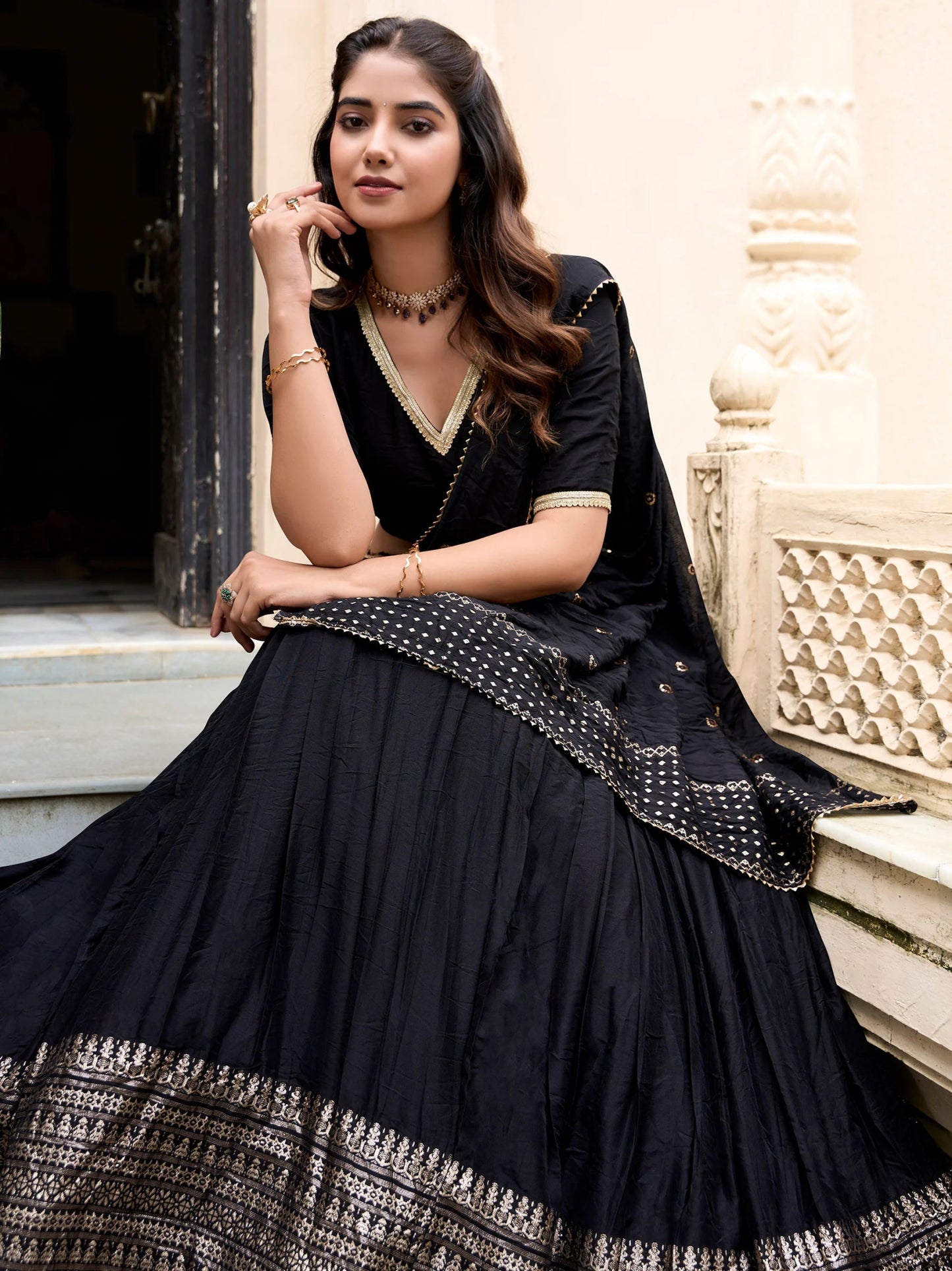 Simple Black ZLC - Indian Dress House 786