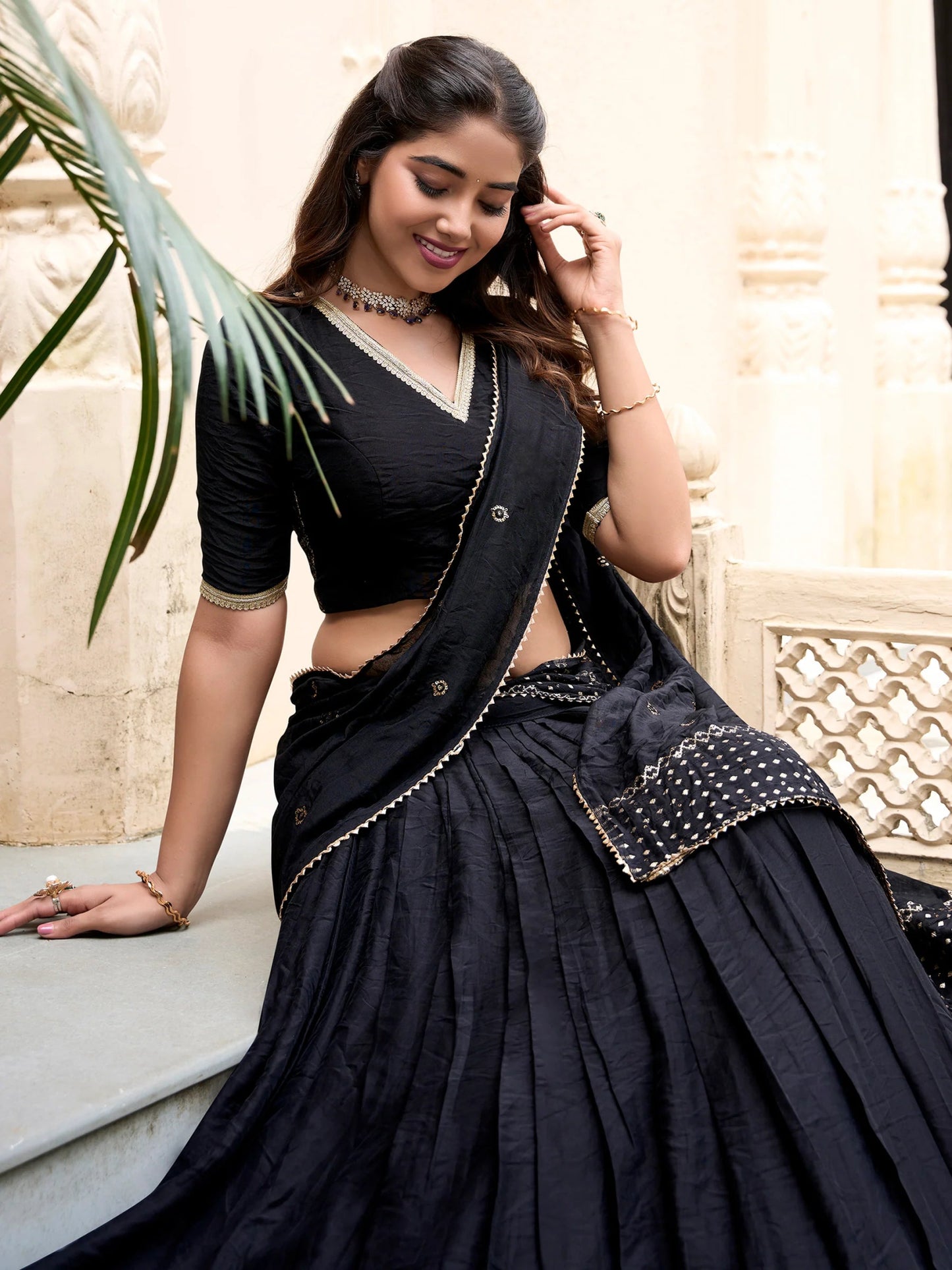 Simple Black ZLC - Indian Dress House 786