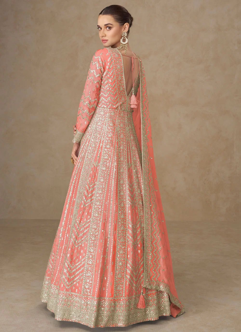 Stunning Baby Peach ASA - Indian Dress House 786