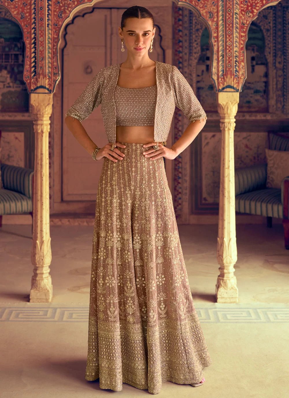 Stunning Beige Gold SYMF - Indian Dress House 786