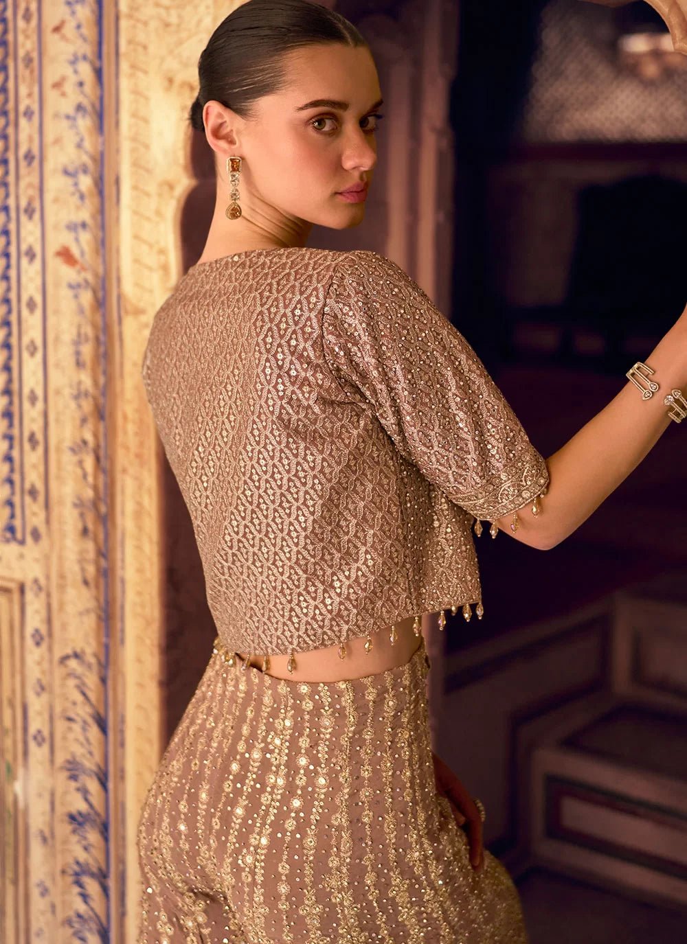 Stunning Beige Gold SYMF - Indian Dress House 786