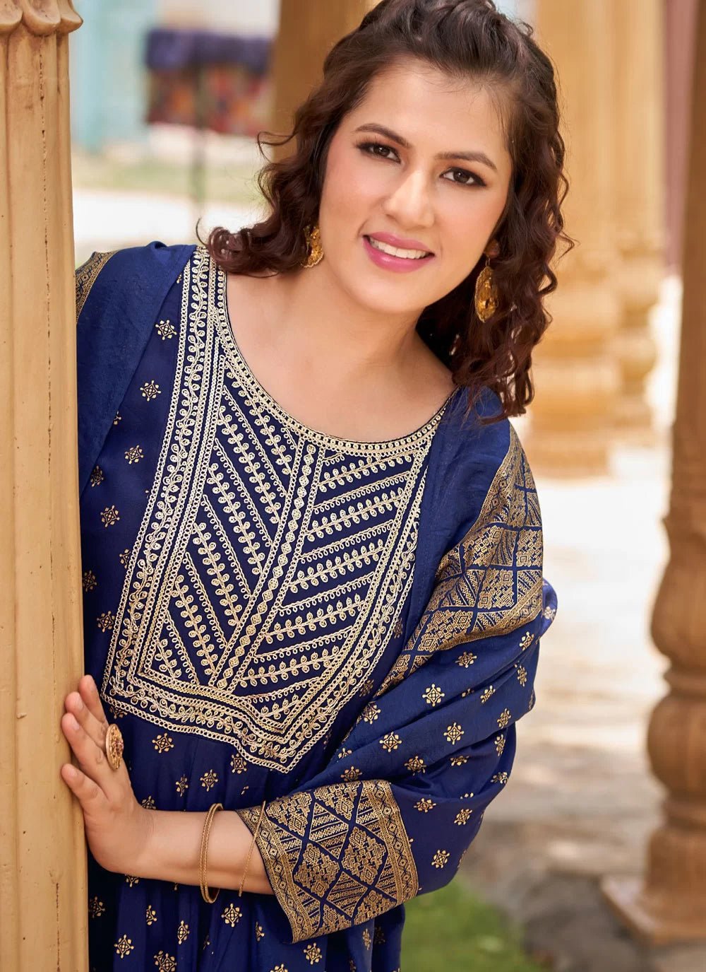 Stunning Blue MG 1008 FVD - Indian Dress House 786