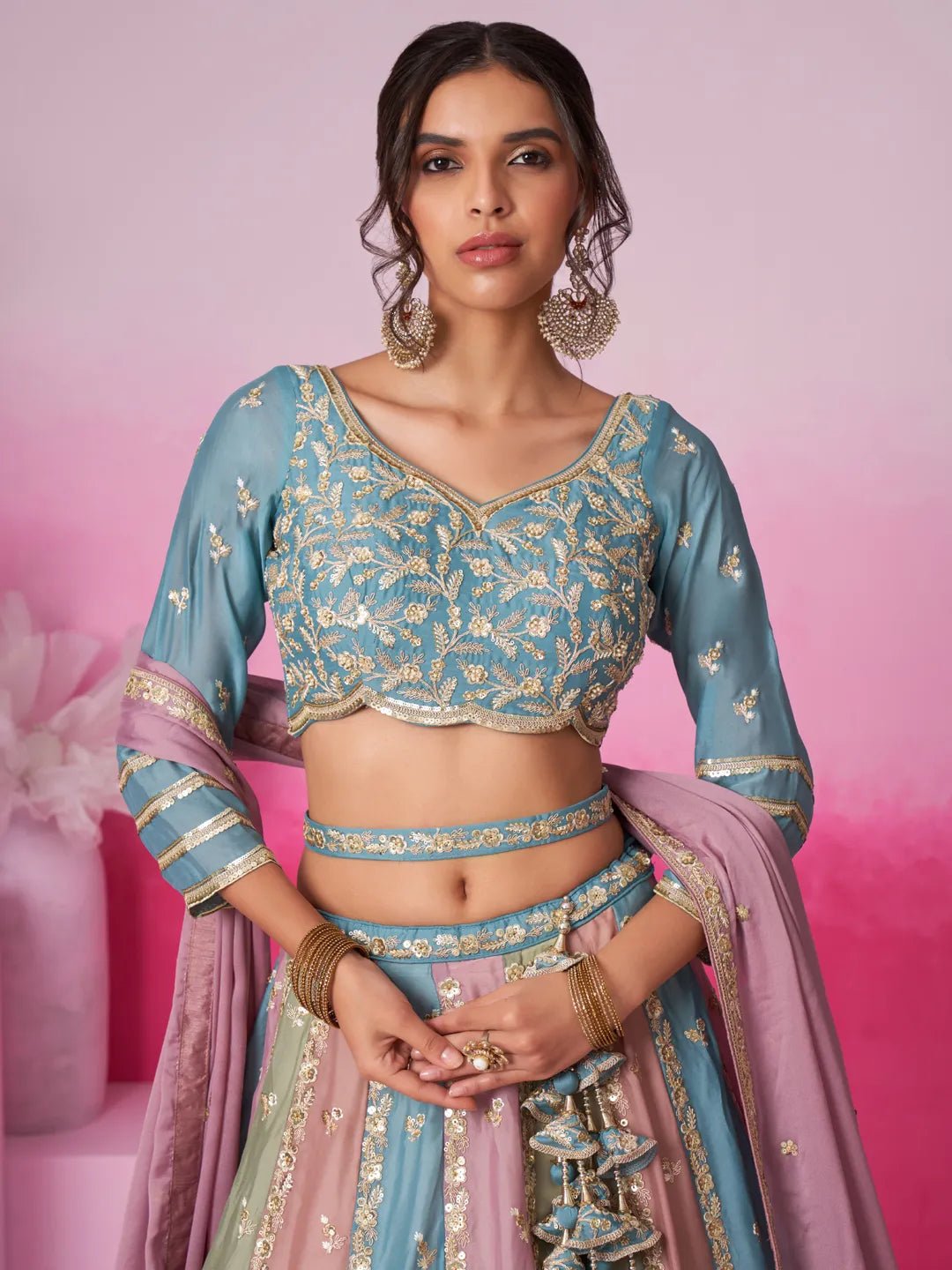 Stunning Blue Multi Color ACL - Indian Dress House 786