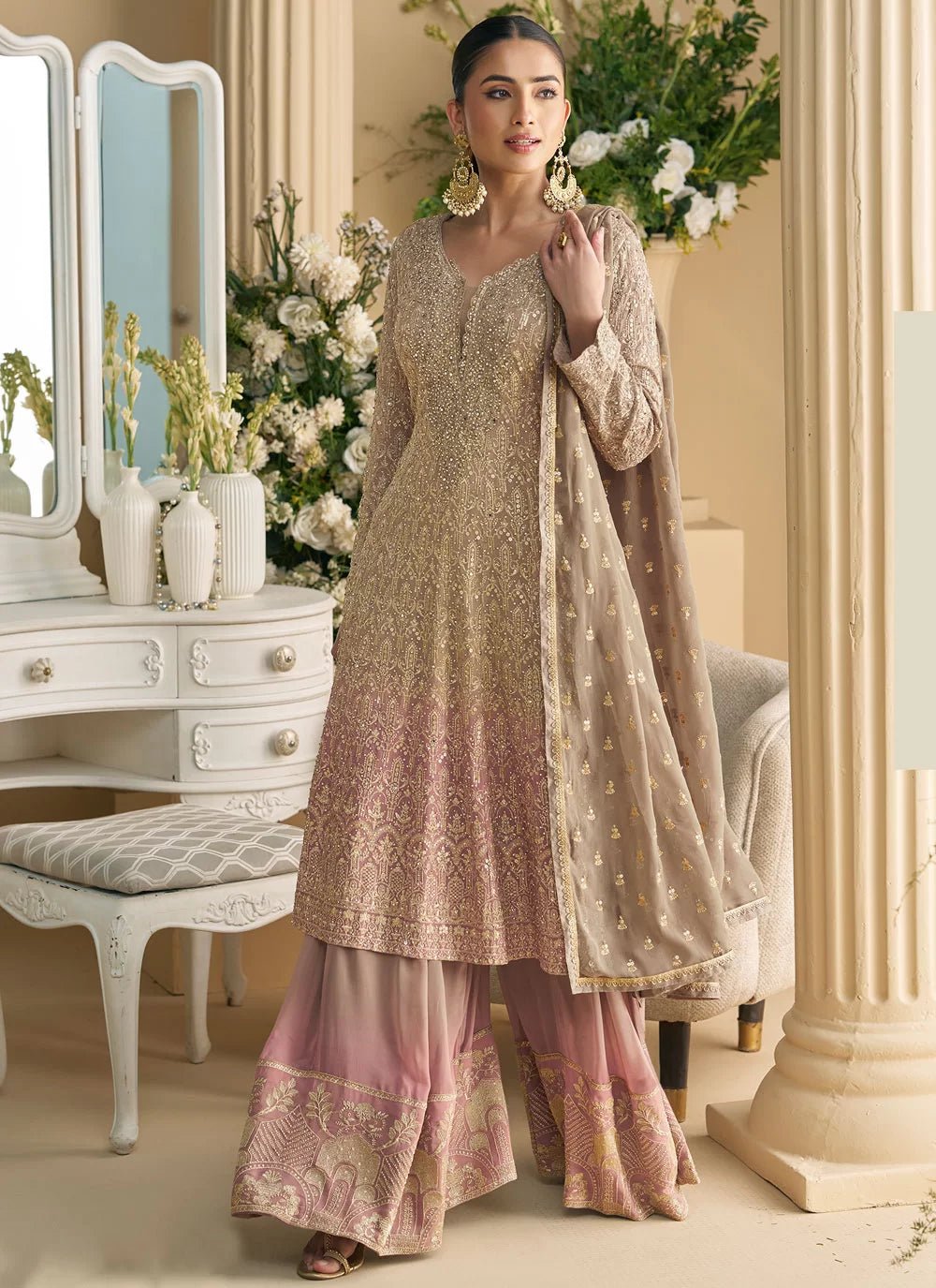 Stunning Champagne Gold SYVP - Indian Dress House 786