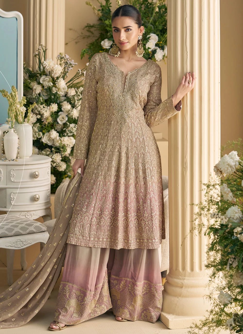 Stunning Champagne Gold SYVP - Indian Dress House 786