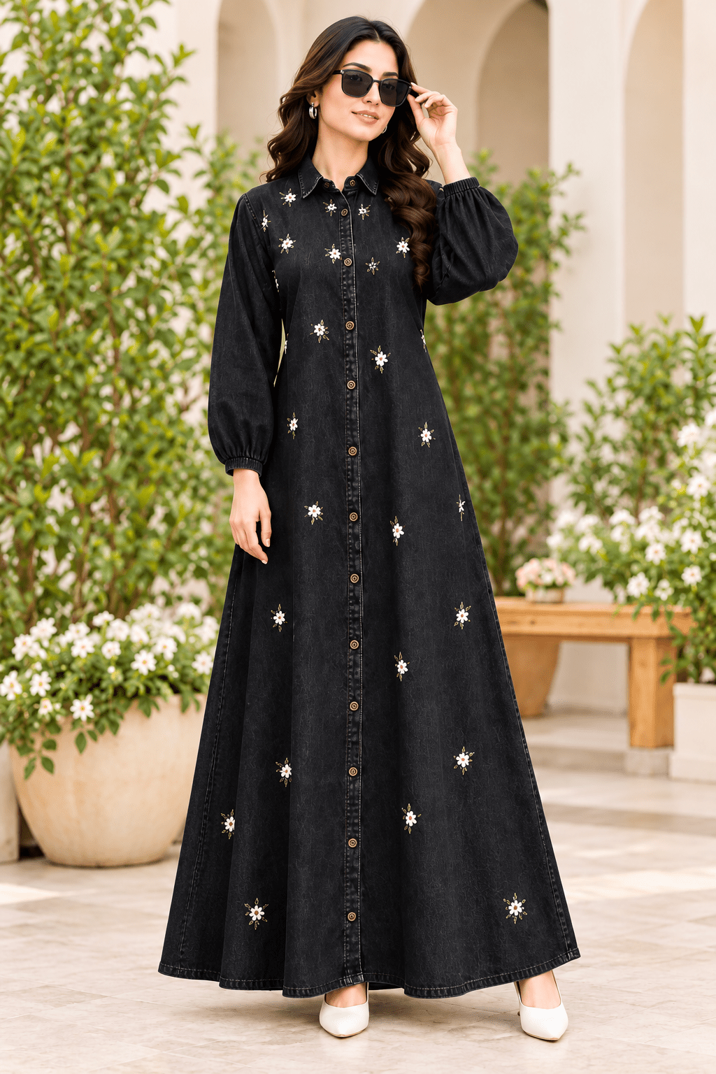 Stunning Denim Floral TLC FVD - Indian Dress House 786