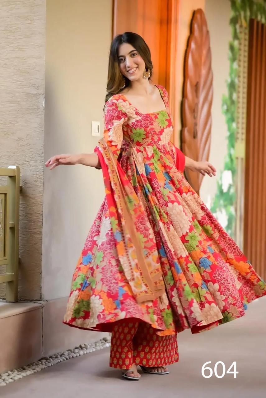Stunning Floral Multi Color LC 604 FVD - Indian Dress House 786