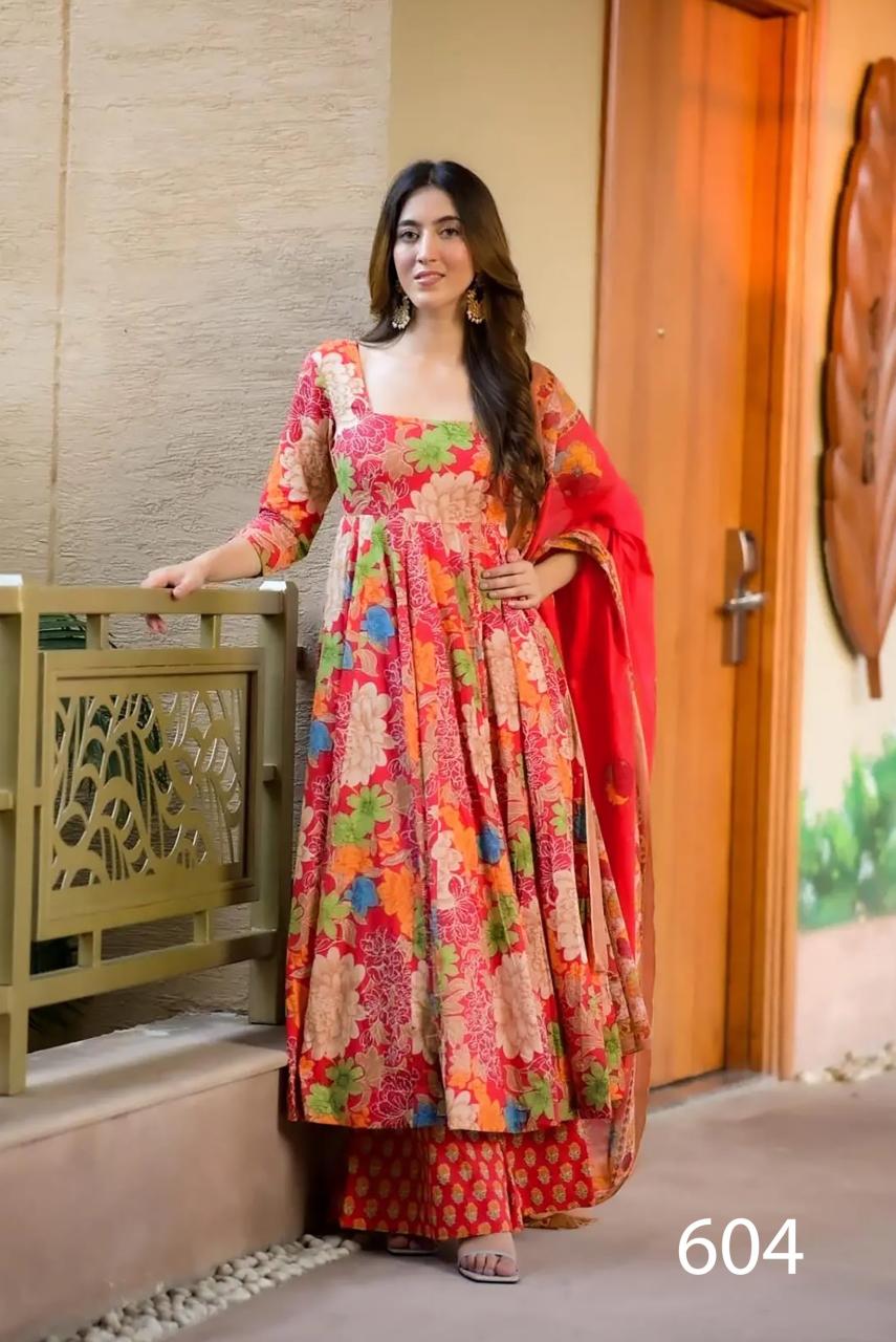 Stunning Floral Multi Color LC 604 FVD - Indian Dress House 786