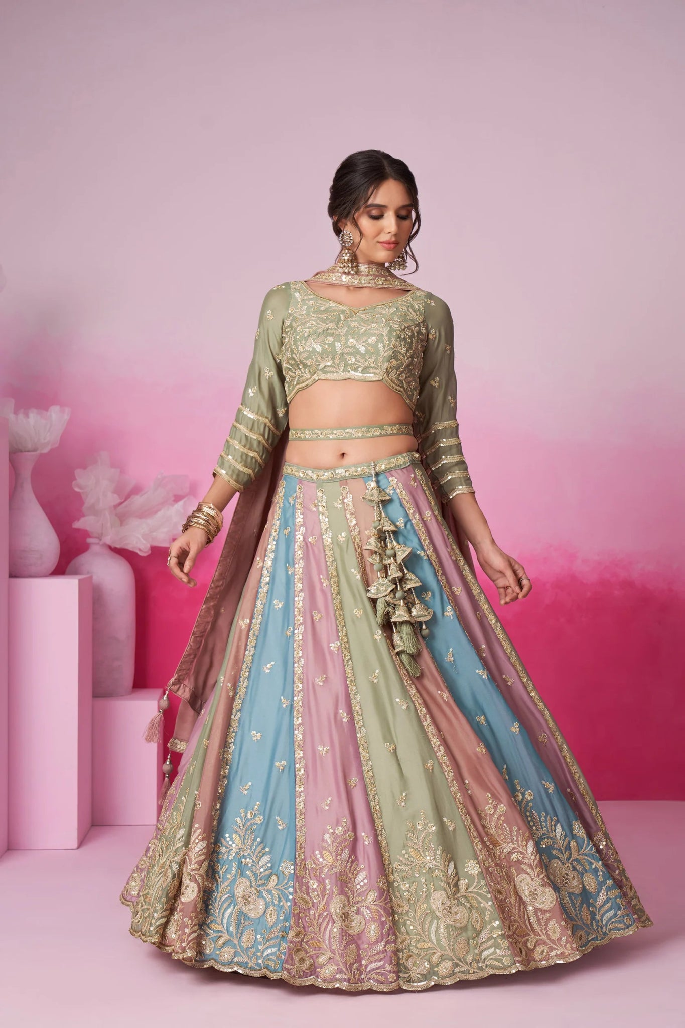 Stunning Green Multi Color ACL - Indian Dress House 786