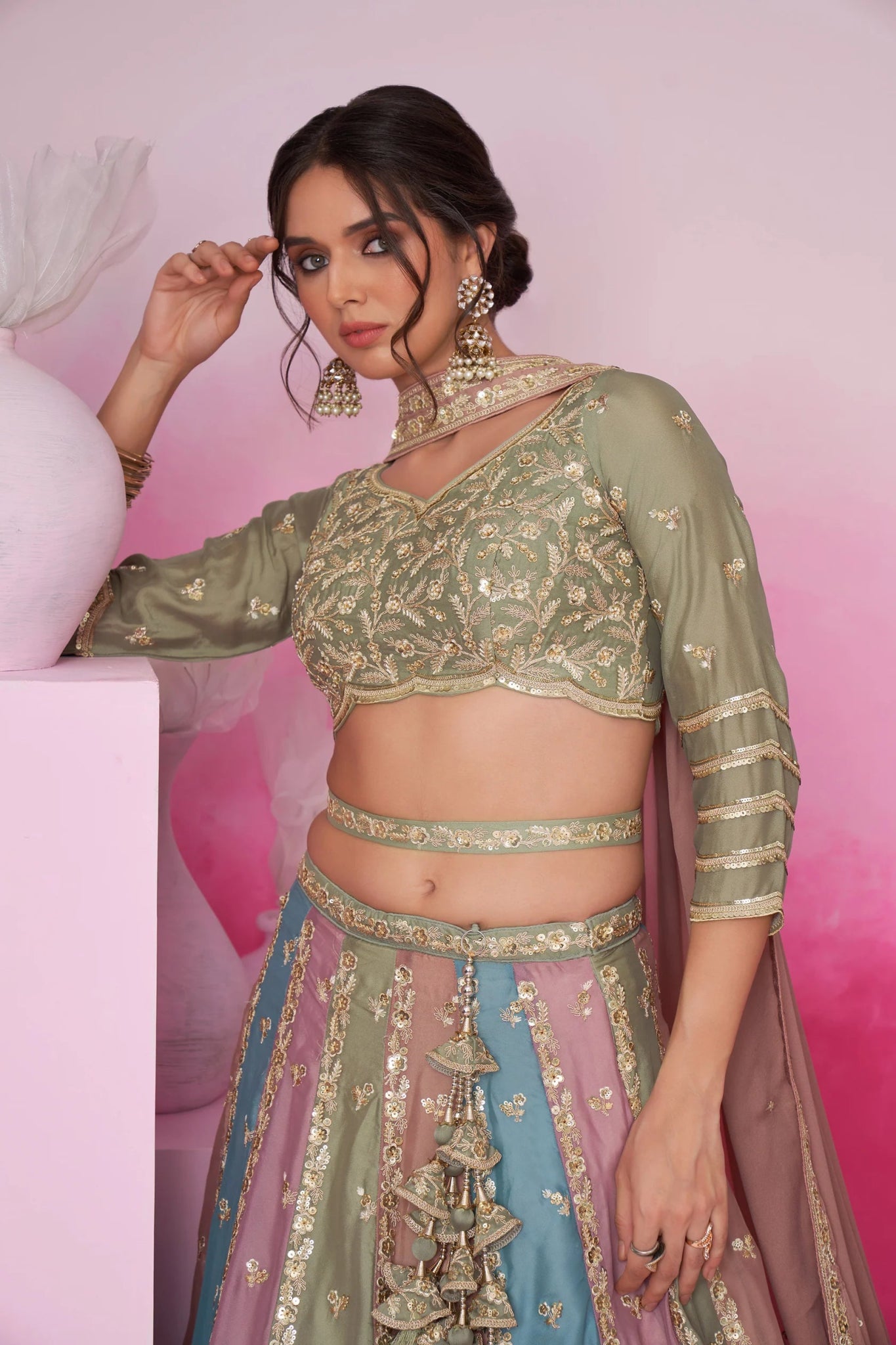 Stunning Green Multi Color ACL - Indian Dress House 786