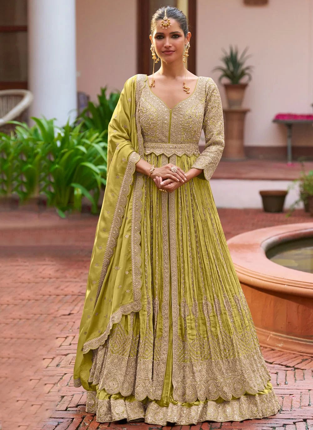 Stunning Lime Green GKMJ - Indian Dress House 786