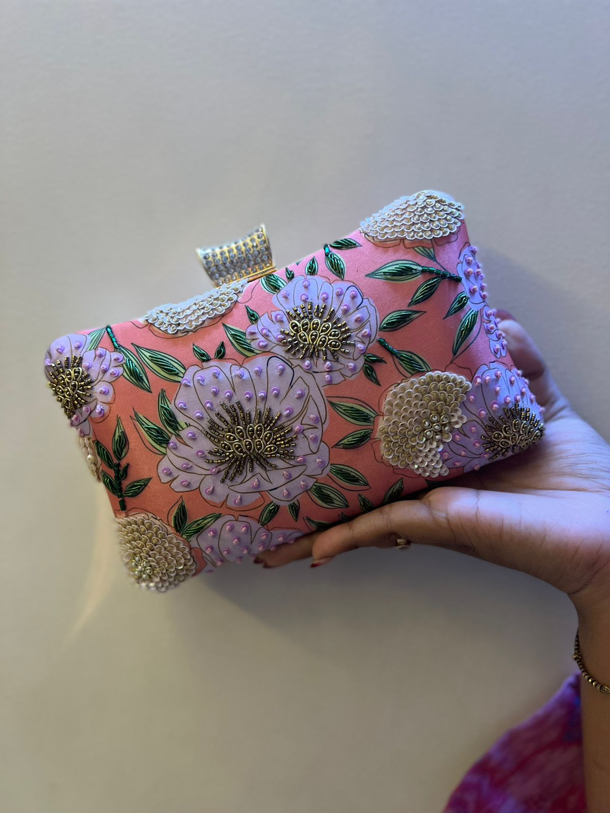 Stunning Peach Floral CFB - Indian Dress House 786