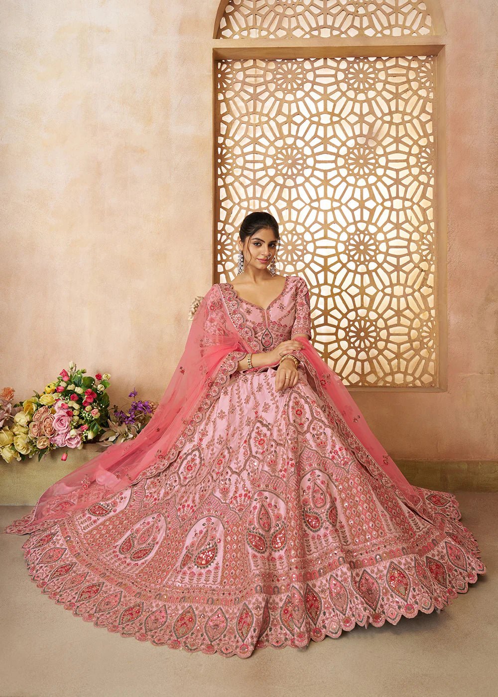 Stunning Pink Floral KFBL - Indian Dress House 786