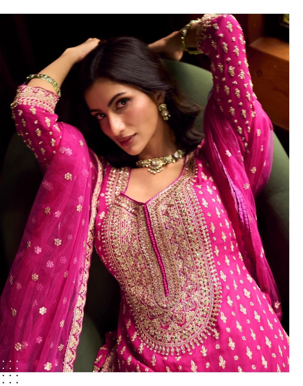 Stunning Pink Floral SSL - Indian Dress House 786