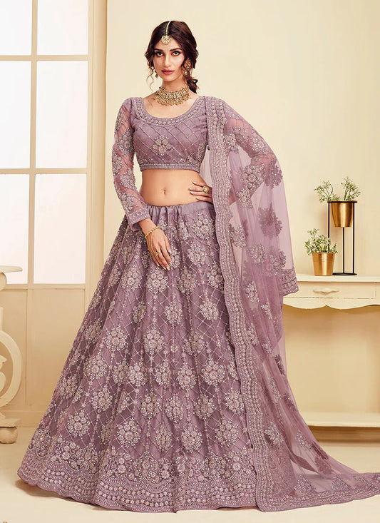 Stunning Purple Checkered Floral ALZL - Indian Dress House 786