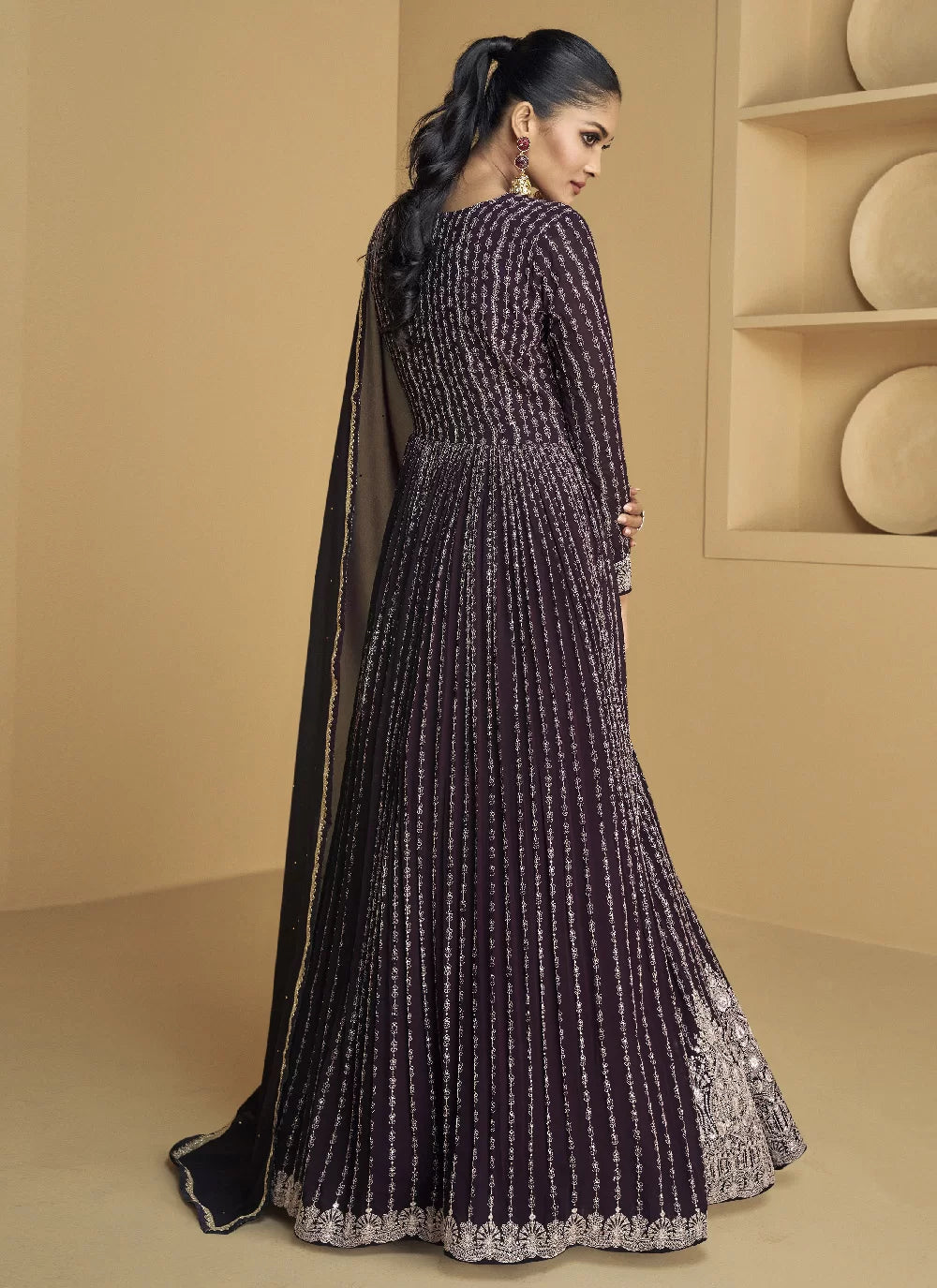 Stunning Purple Floral AST - Indian Dress House 786
