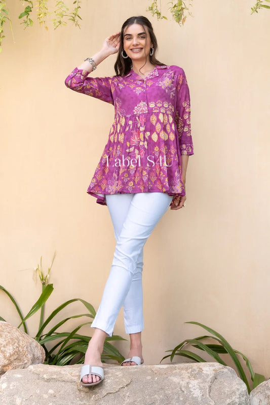 Stunning Purple Floral S4UP FVD - Indian Dress House 786