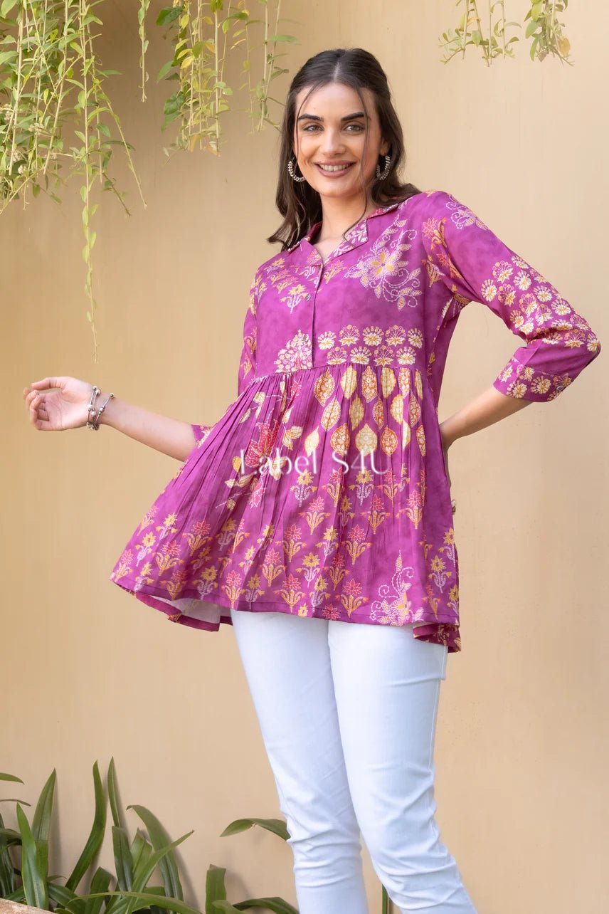 Stunning Purple Floral S4UP FVD - Indian Dress House 786