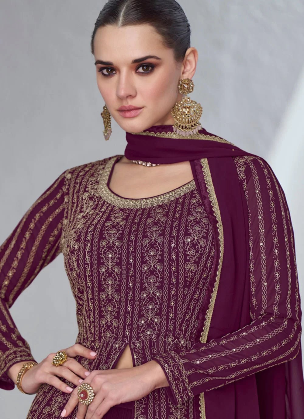 Stunning Purple Jacket ASBJ - Indian Dress House 786