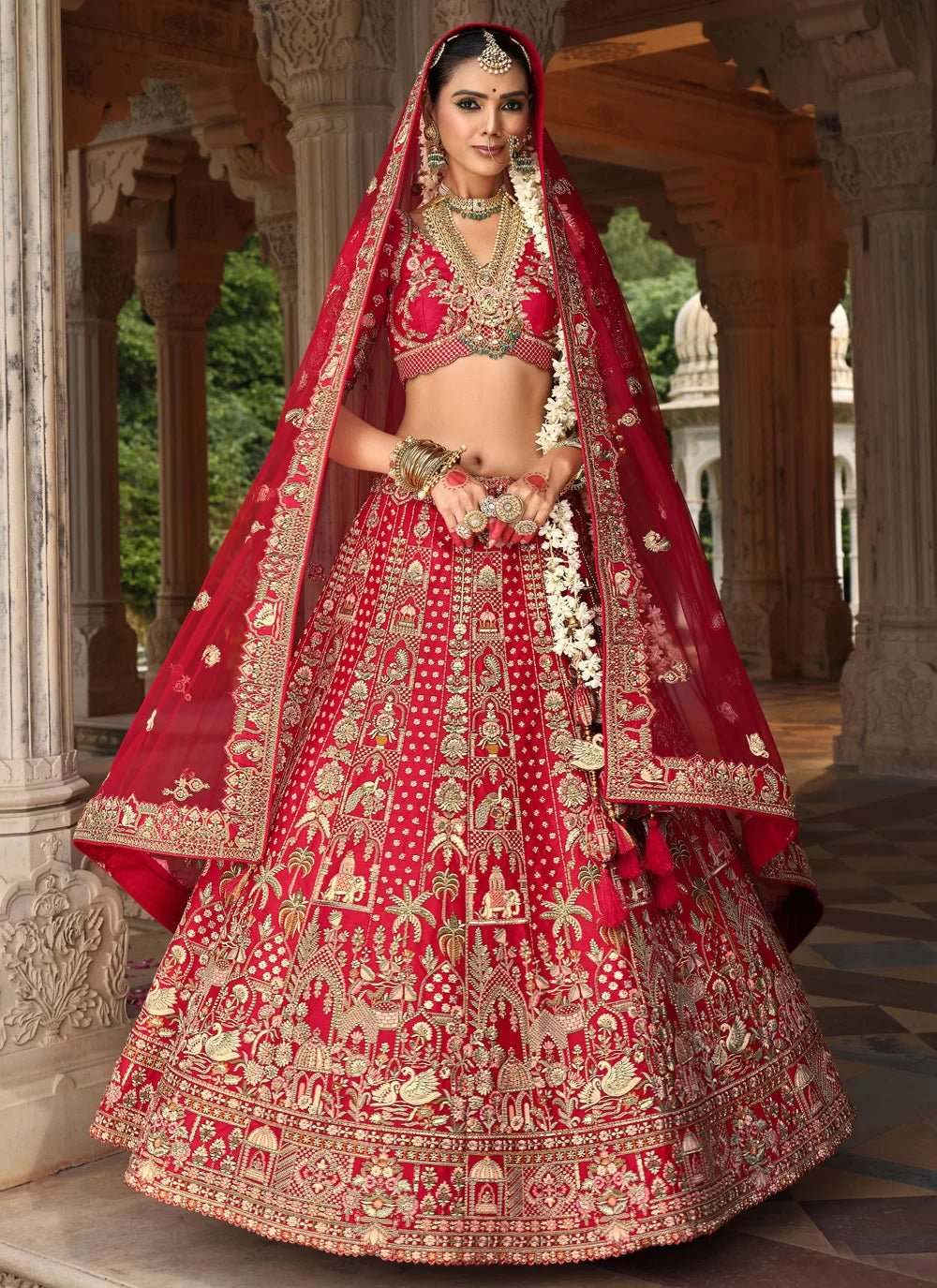 Stunning Red & Gold ABCL - Indian Dress House 786