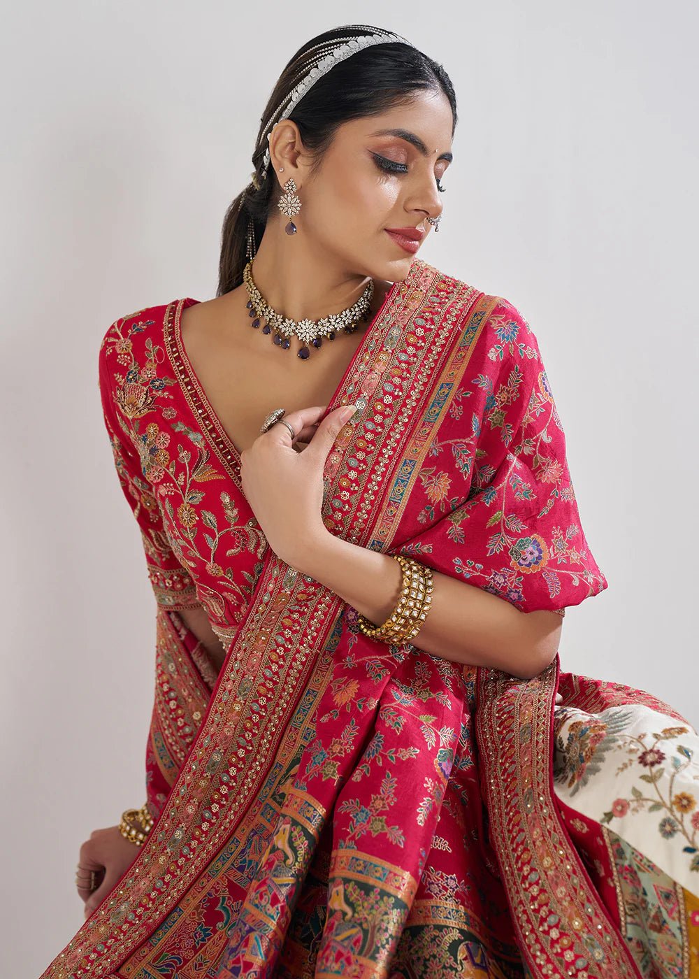 Stunning Red Multi Color KFBL - Indian Dress House 786