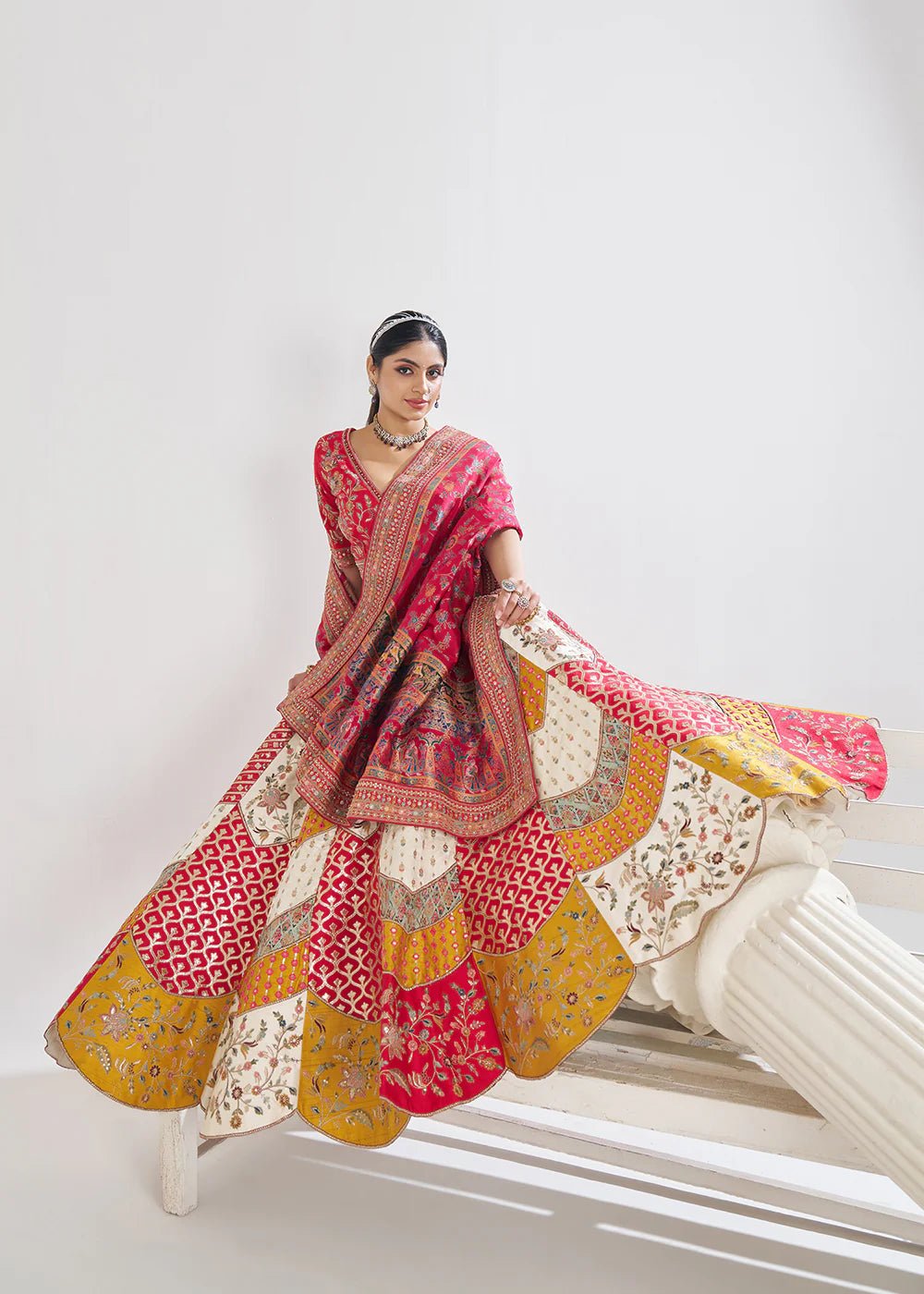Stunning Red Multi Color KFBL - Indian Dress House 786