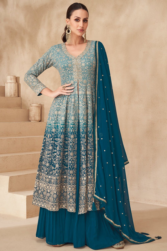 Stylish Blue Two Tone AGNP - Indian Dress House 786