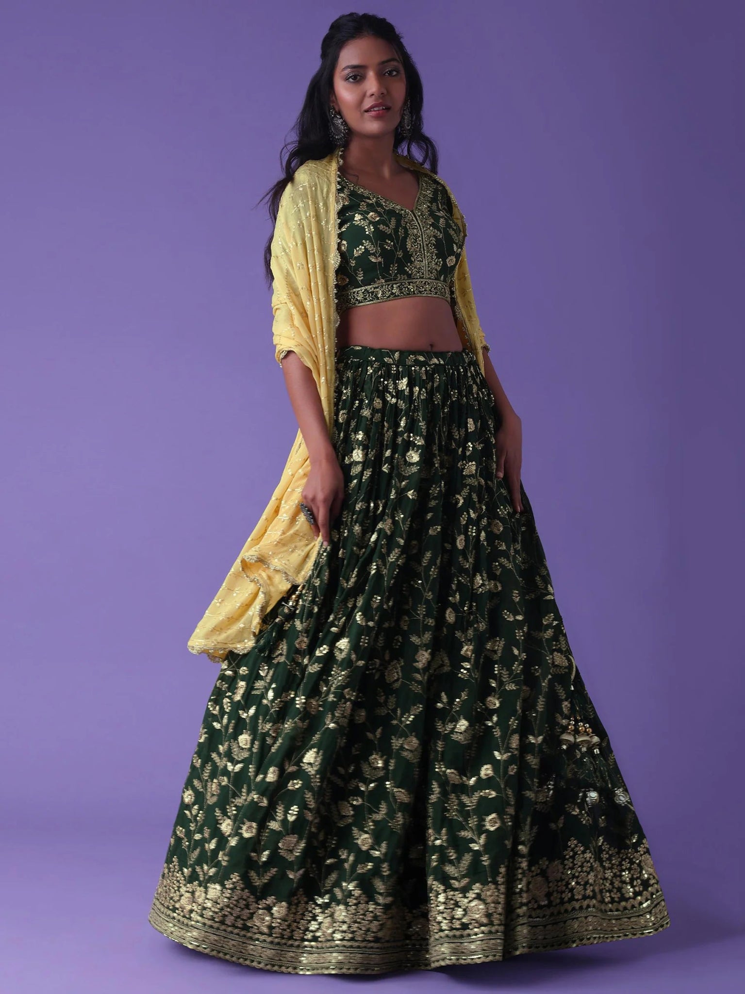 Stylish Floral Green ZLC - Indian Dress House 786
