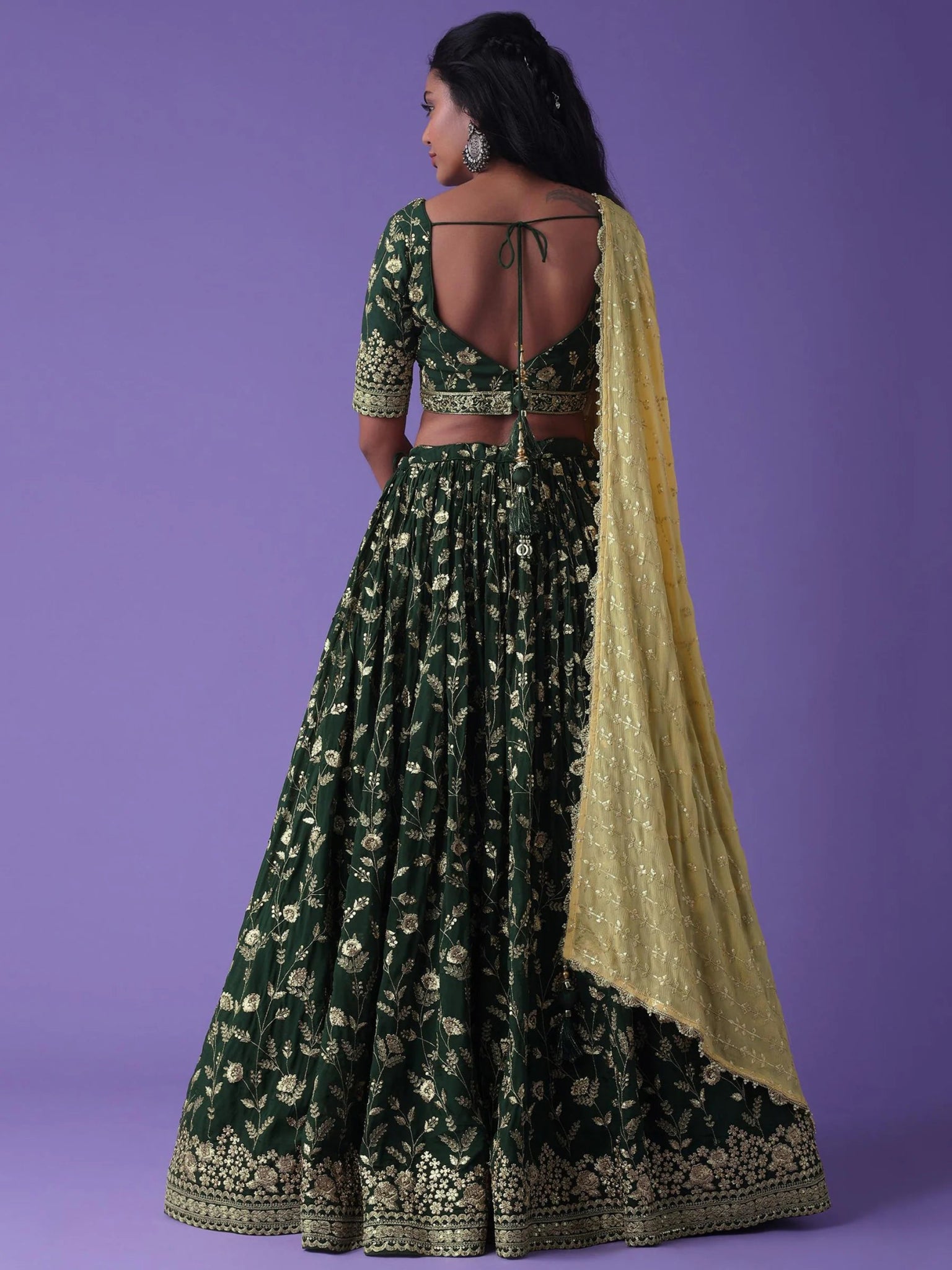 Stylish Floral Green ZLC - Indian Dress House 786