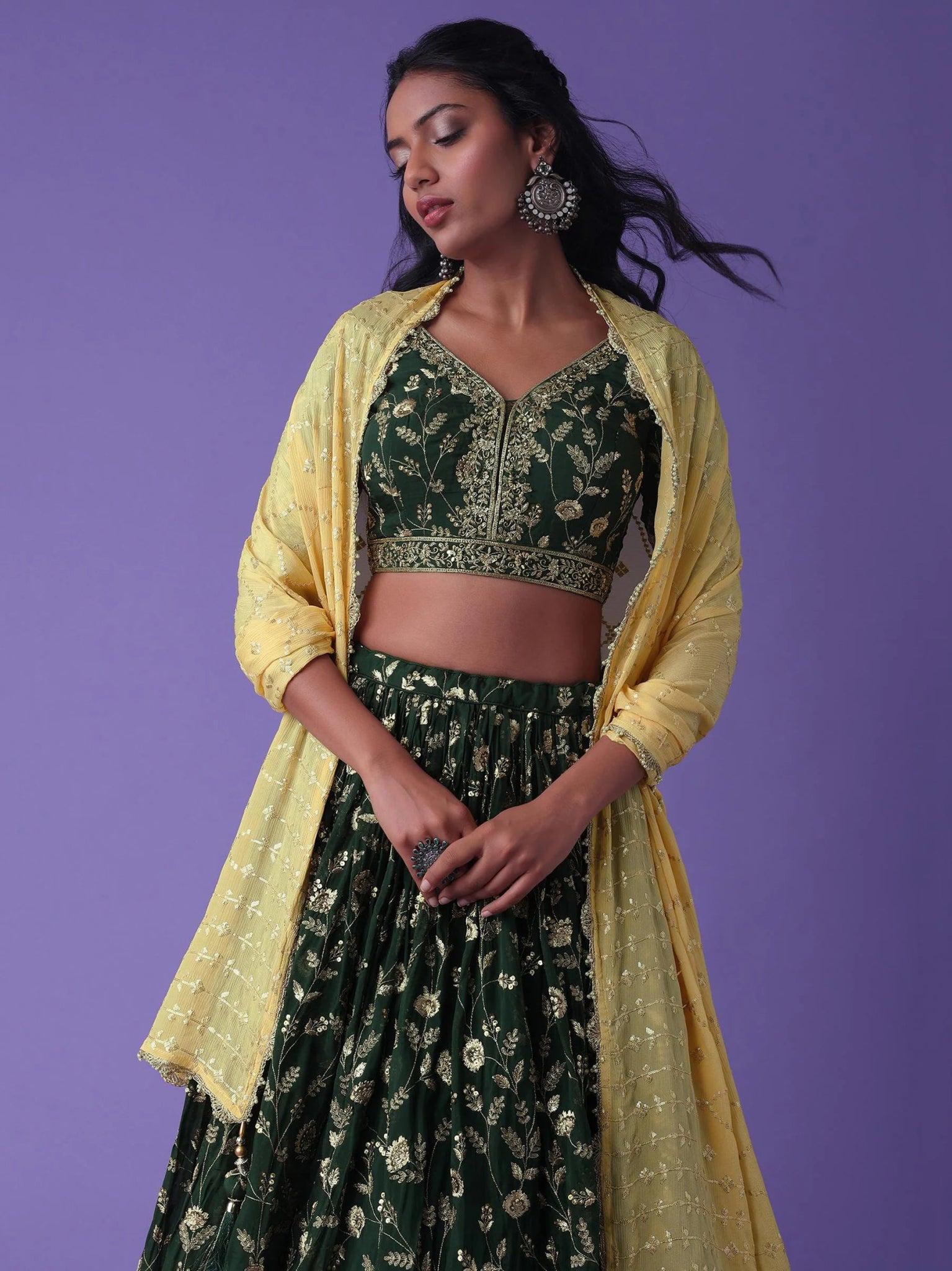 Stylish Floral Green ZLC - Indian Dress House 786