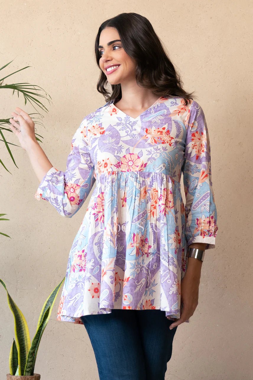 Stylish Floral MC Lilac WD02 FVD - Indian Dress House 786
