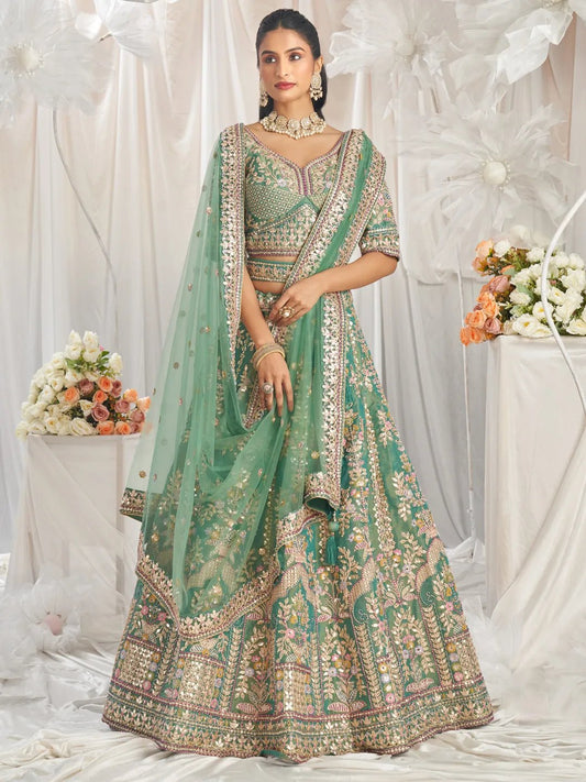 Stylish Green Floral ACL - Indian Dress House 786