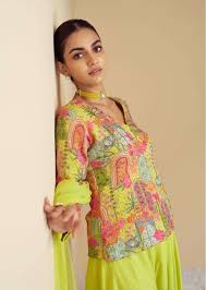 Stylish Lime Floral GKZP - Indian Dress House 786