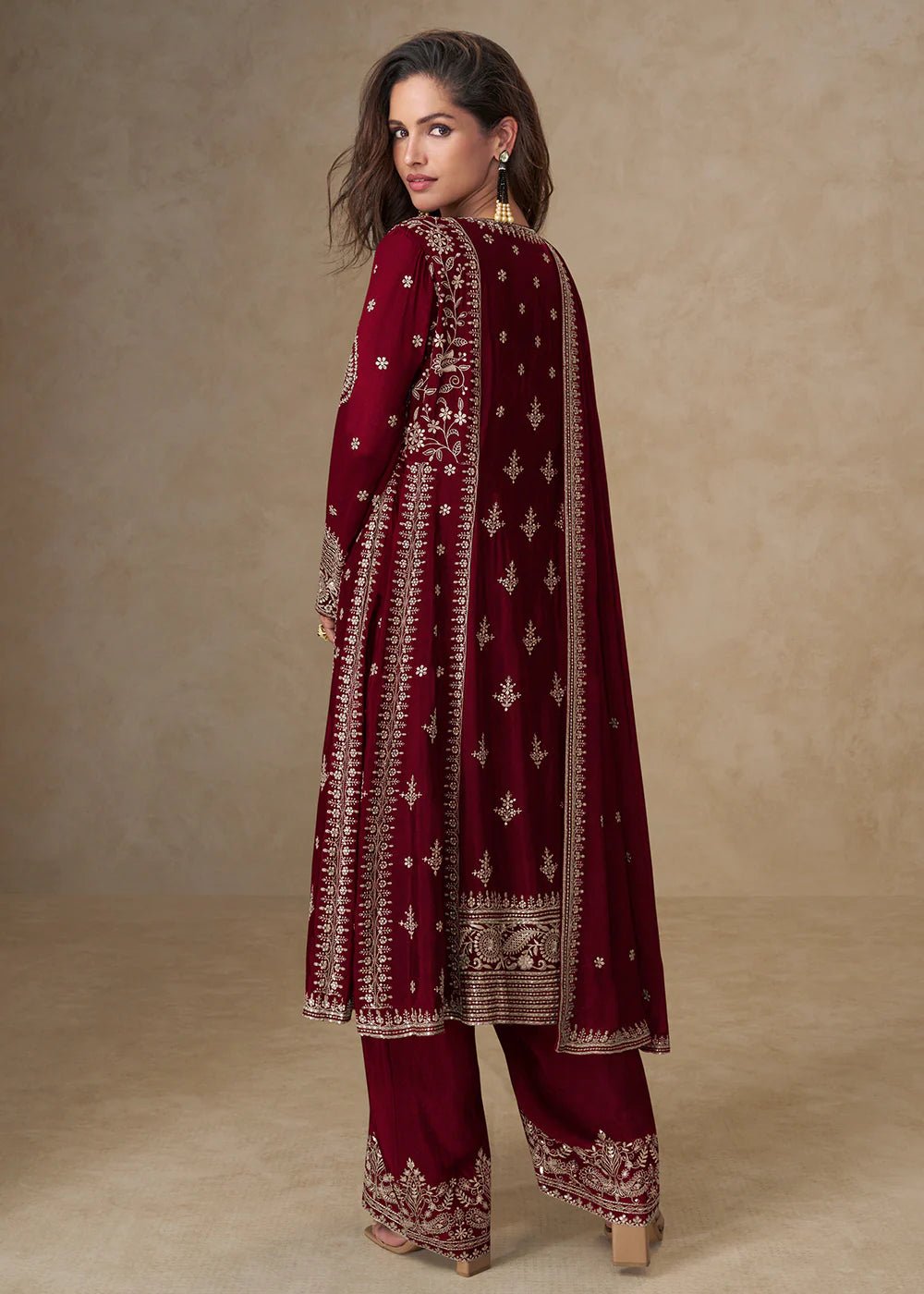 Stylish Maroon AMSK - Indian Dress House 786