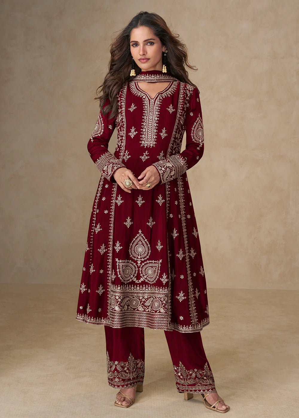 Stylish Maroon AMSK - Indian Dress House 786