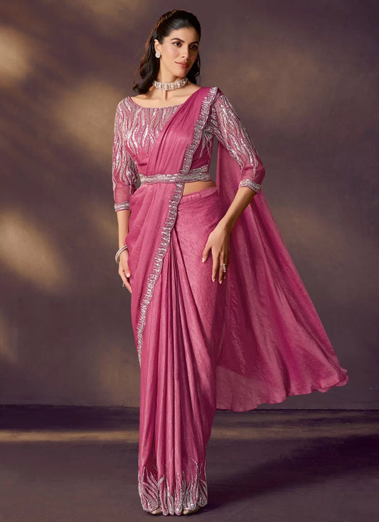 Stylish Pink MHC SAREE - Indian Dress House 786