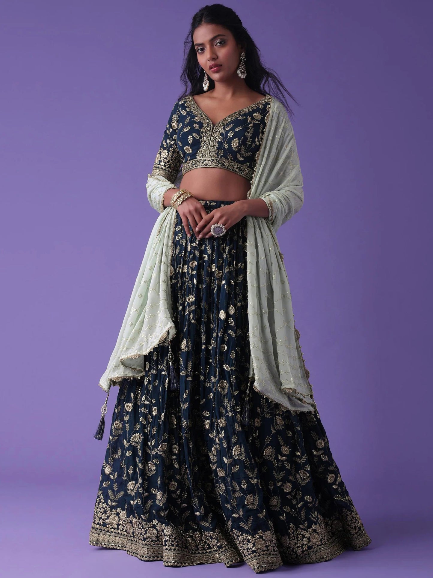 Unique Floral Blue ZLC - Indian Dress House 786