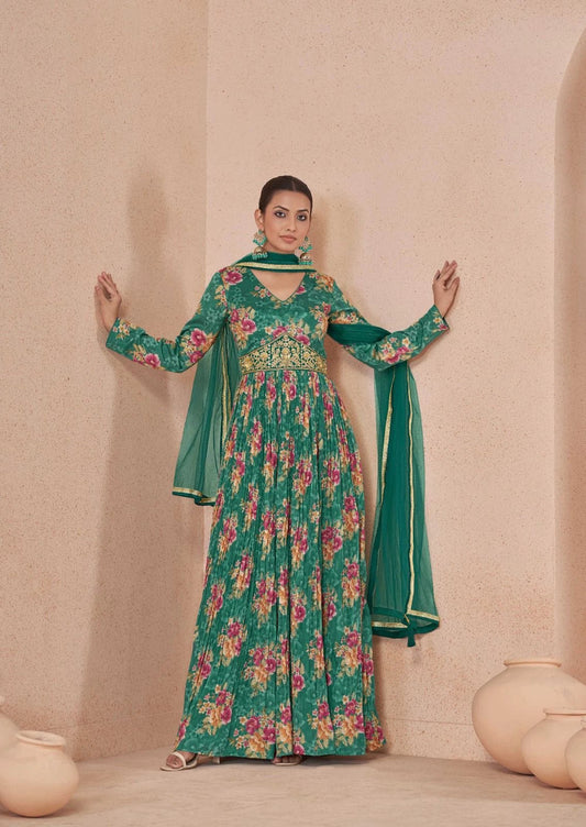 Unique Floral Green GSJ - Indian Dress House 786