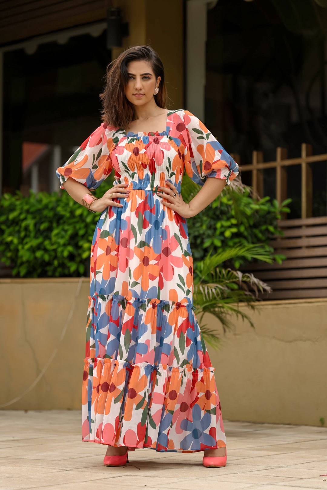 Unique Floral Multi Color 472 MSK - Indian Dress House 786