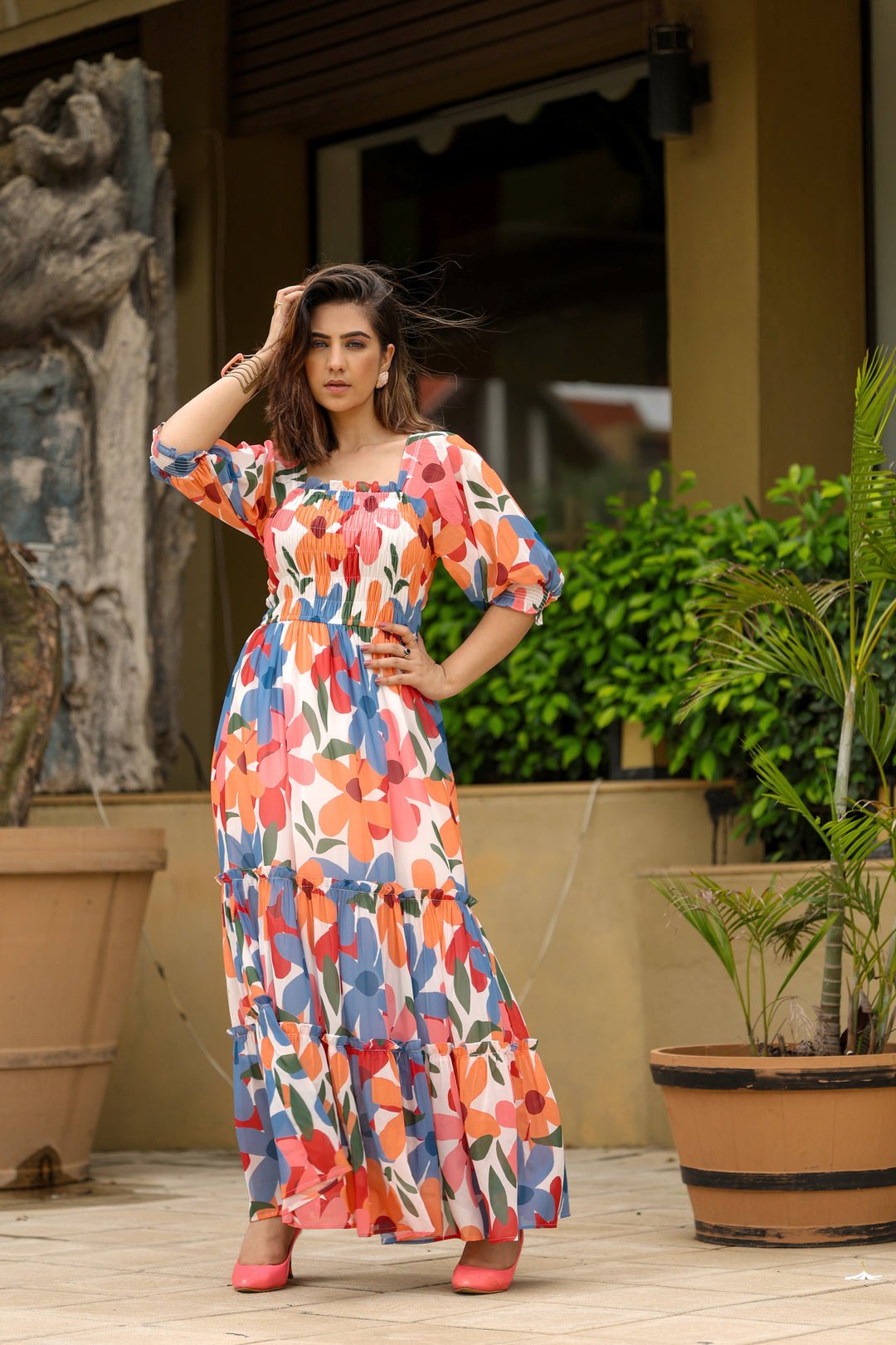 Unique Floral Multi Color 472 MSK - Indian Dress House 786