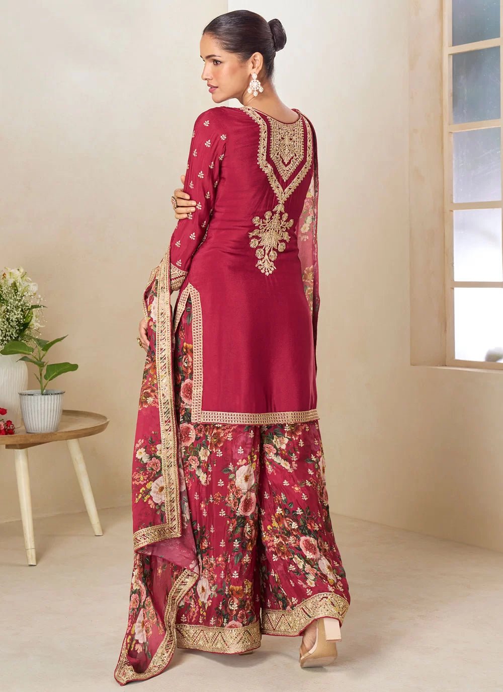 Unique Floral Red GPLS - Indian Dress House 786