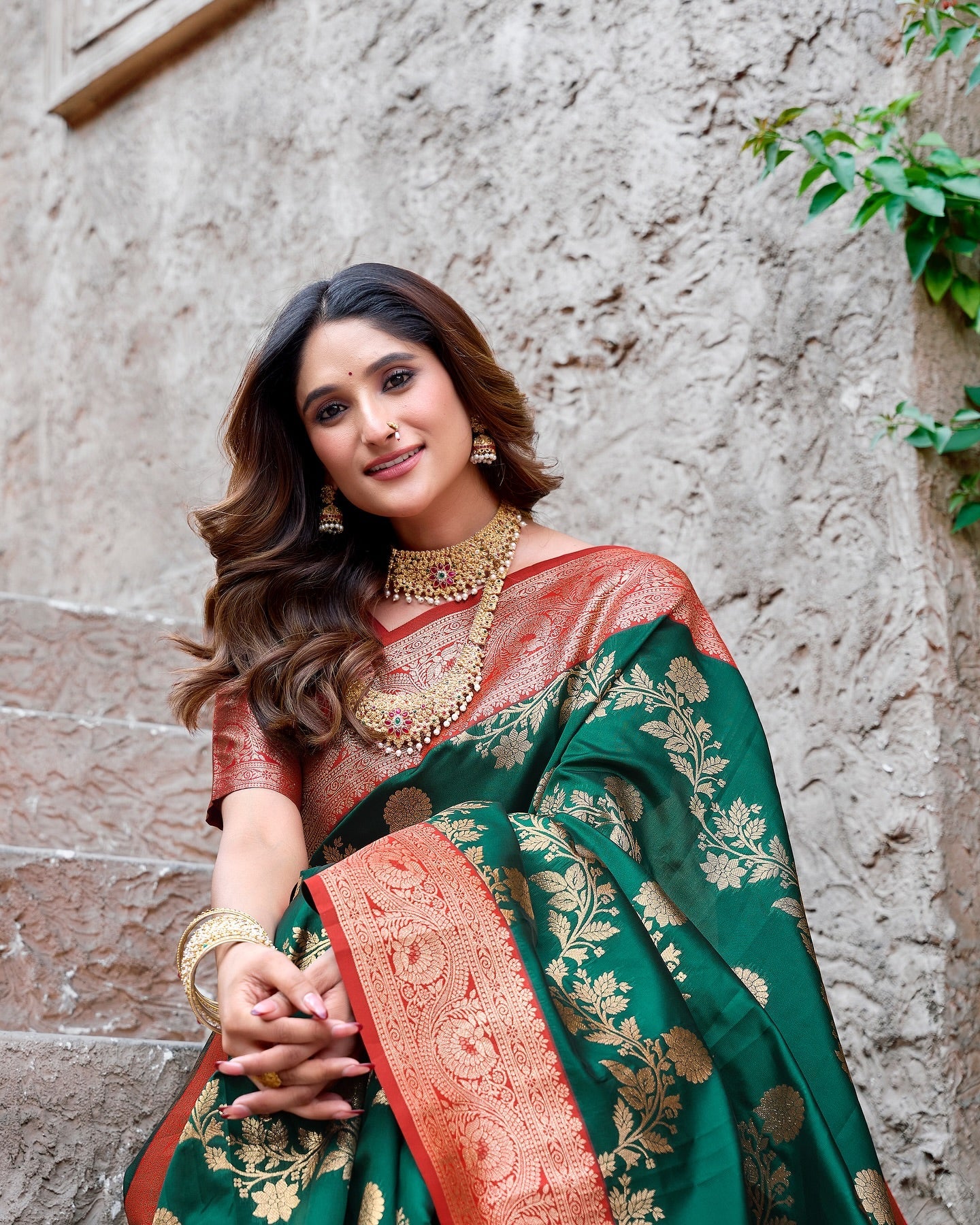 Unique Green & Orange GBS - Indian Dress House 786