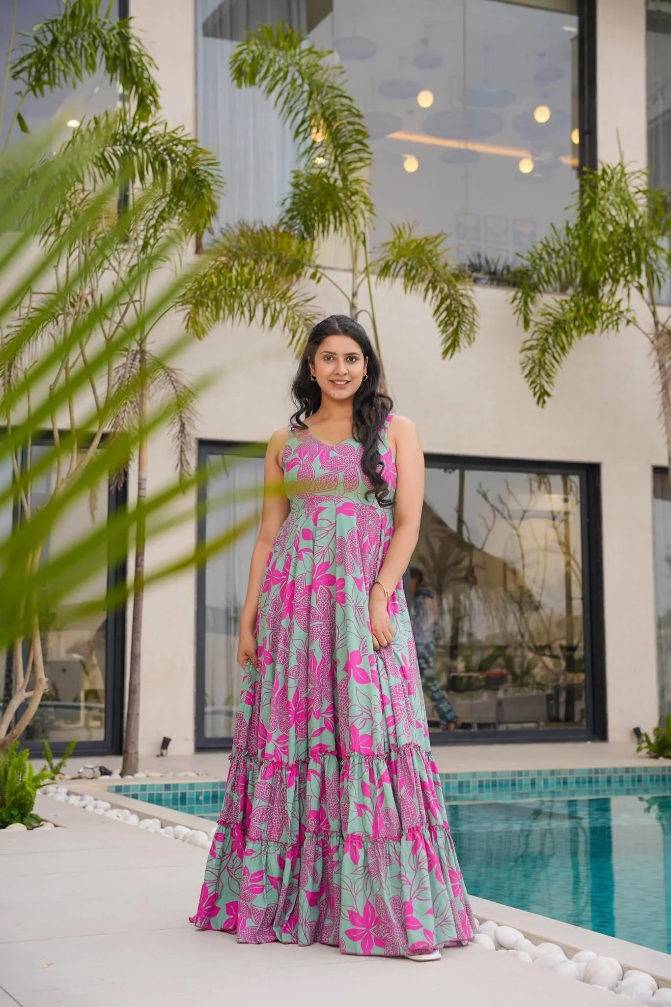 Unique Mint & Purple LC 25006 FVD - Indian Dress House 786