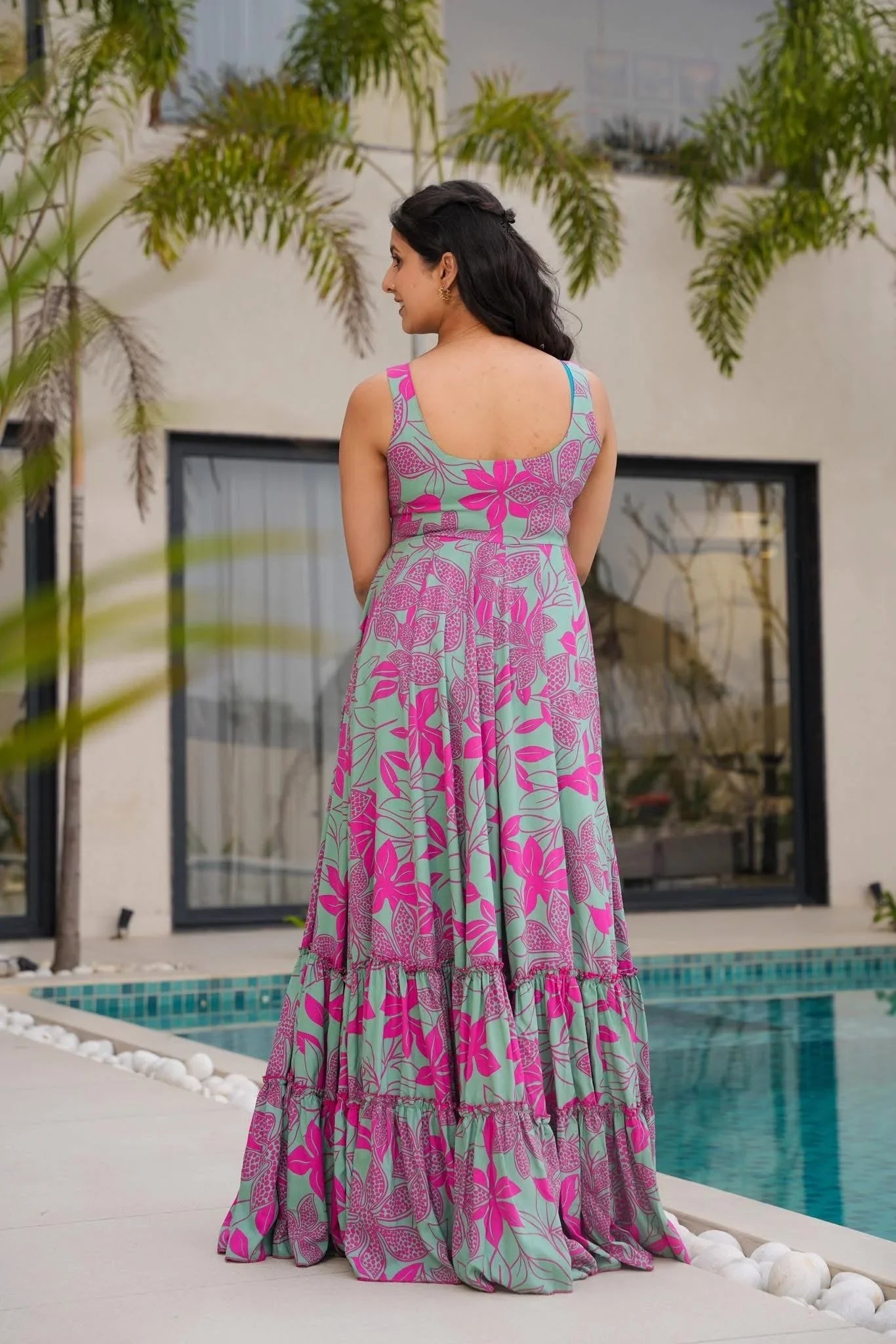 Unique Mint & Purple LC 25006 FVD - Indian Dress House 786