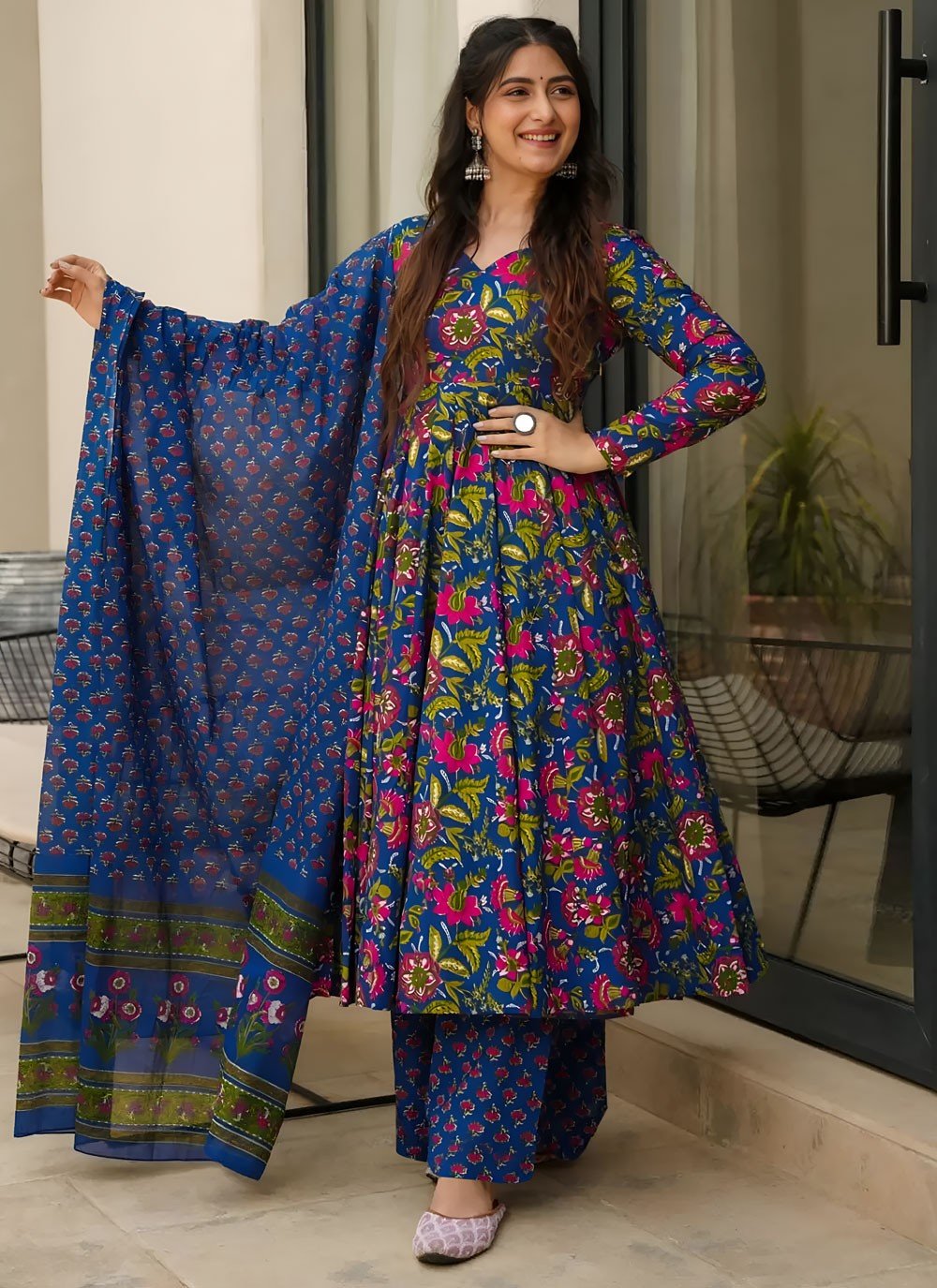 Unique Multi Color Blue LC VYM 1008 FVD - Indian Dress House 786