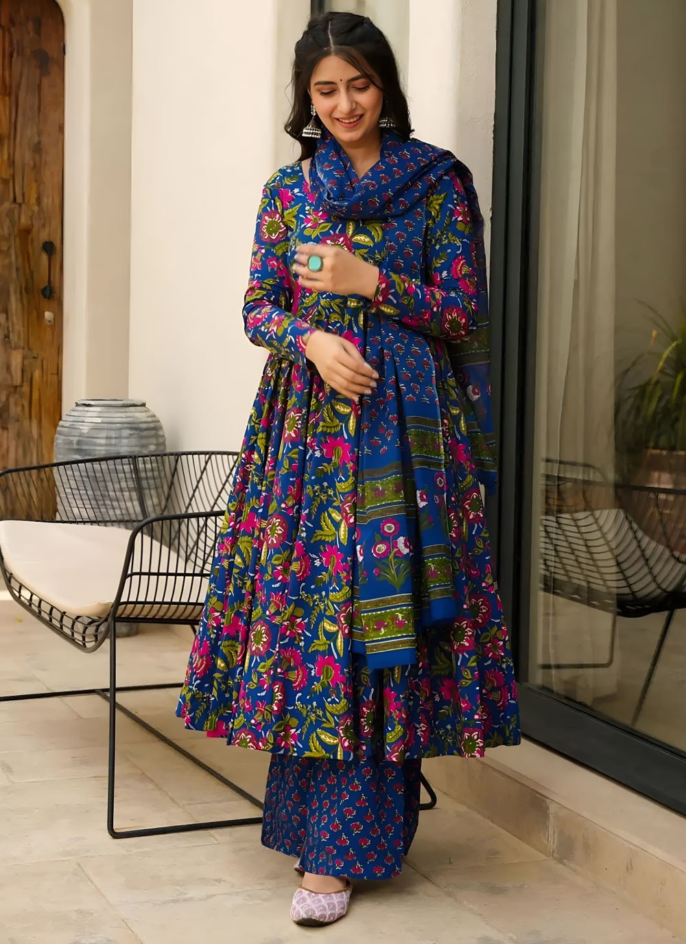 Unique Multi Color Blue LC VYM 1008 FVD - Indian Dress House 786