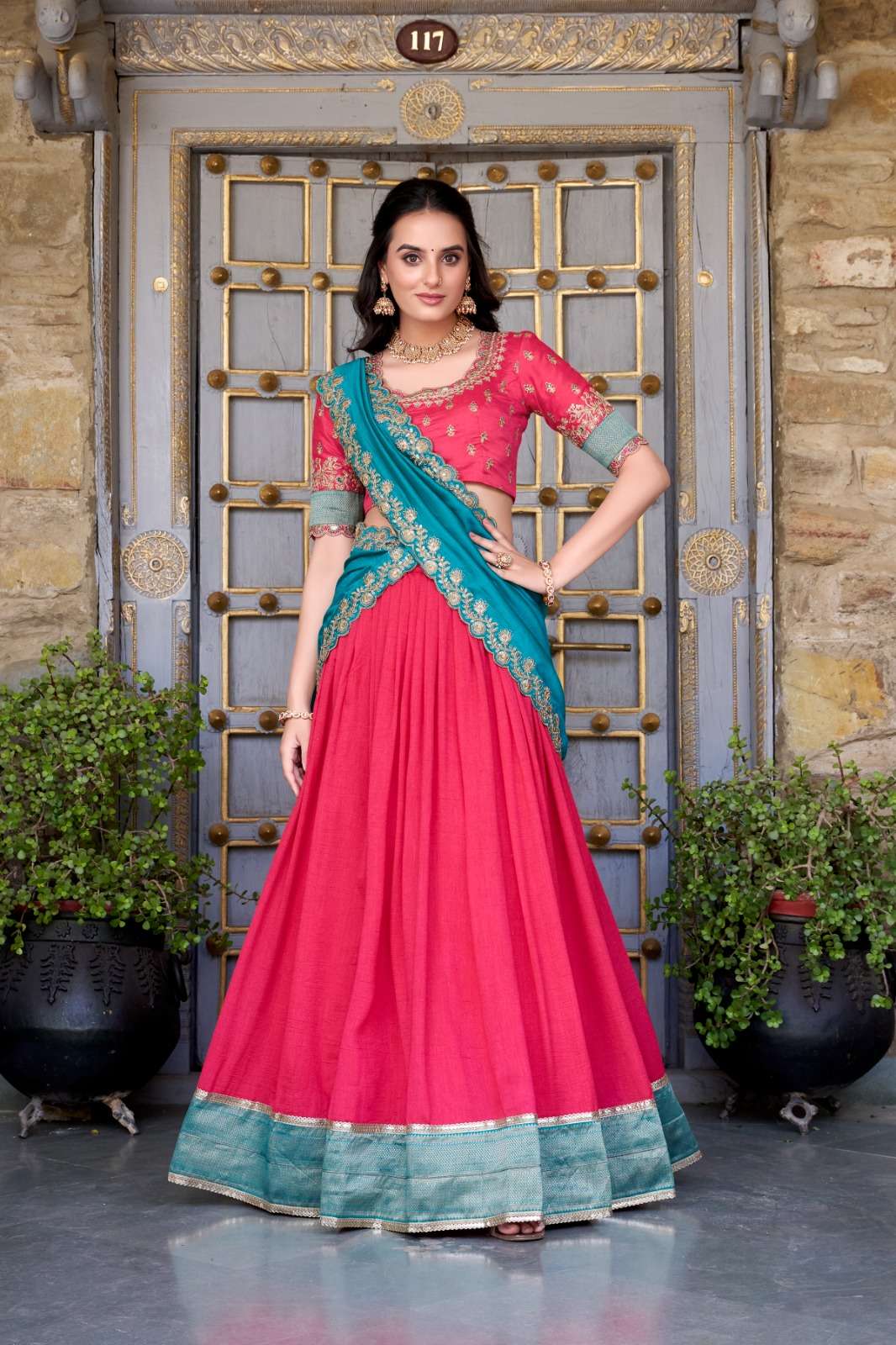 Unique Pink & Blue PVL - Indian Dress House 786